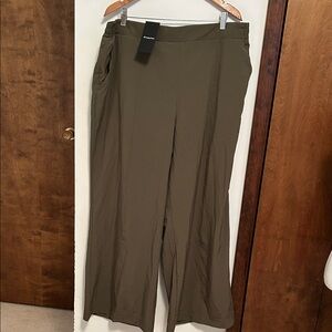 Olive Green Wide-Leg Pants